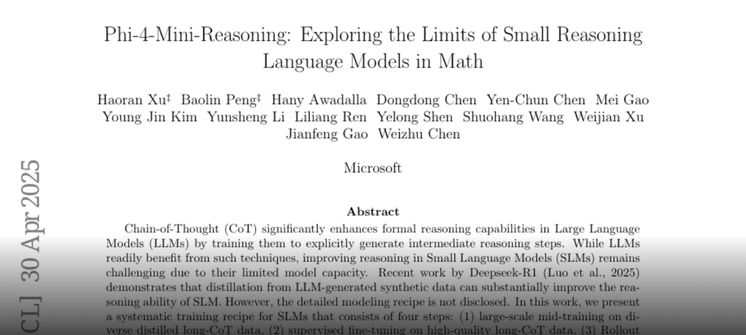 Phi-4-Mini-Reasoning: Exploring the Limits of Small Reasoning Language Models in Math