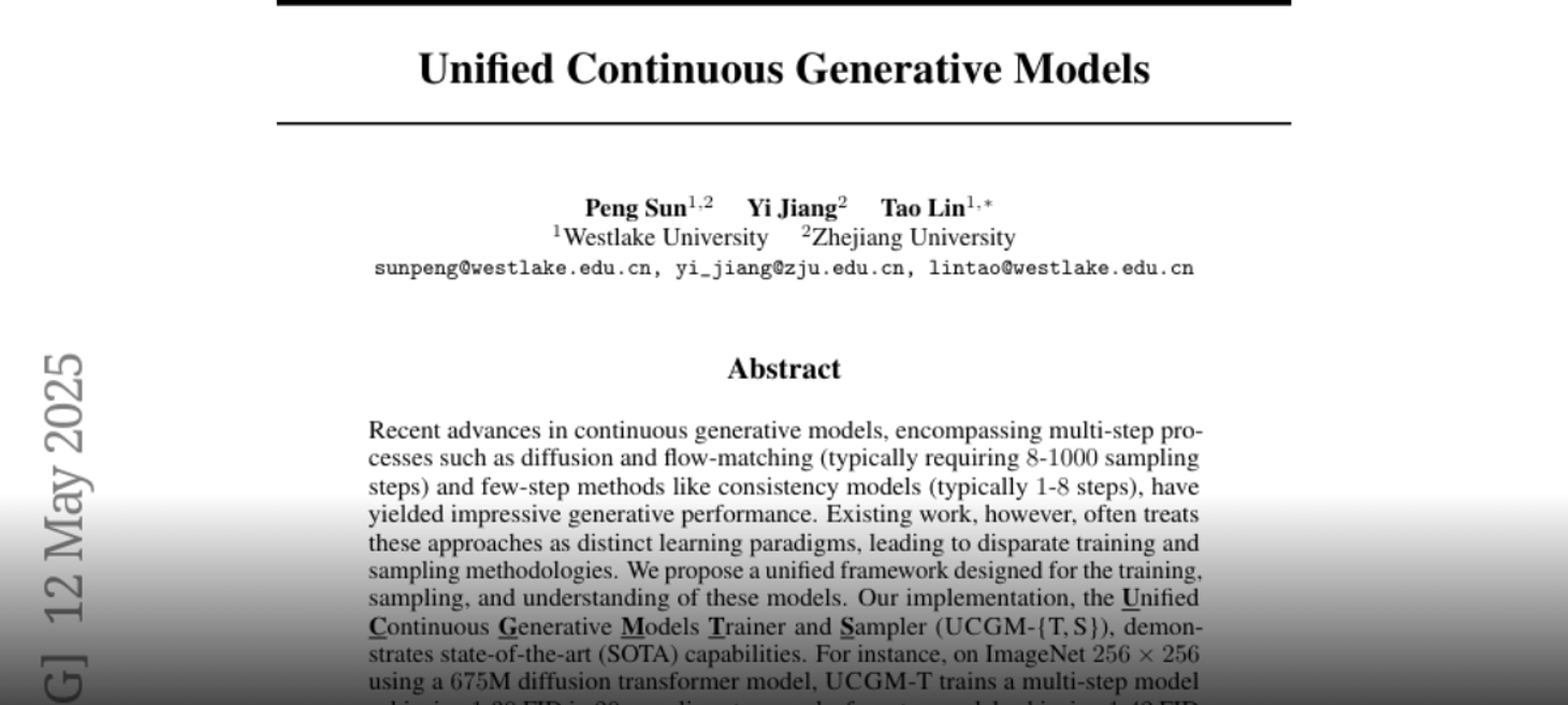 Unified Continuous Generative Models