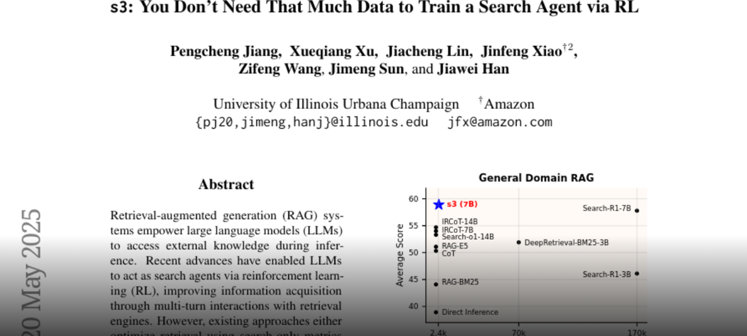 s3: You Don't Need That Much Data to Train a Search Agent via RL