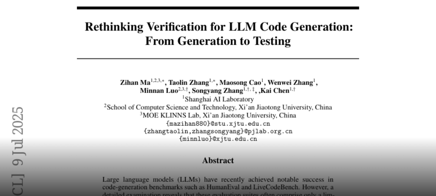 Rethinking Verification for LLM Code Generation: From Generation to  Testing